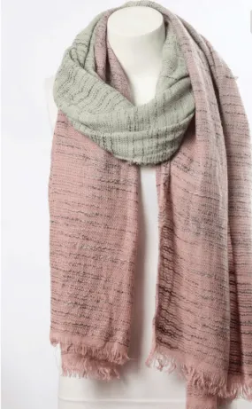 Beautiful Pink & Ivory Ombre Winter Long Fringe