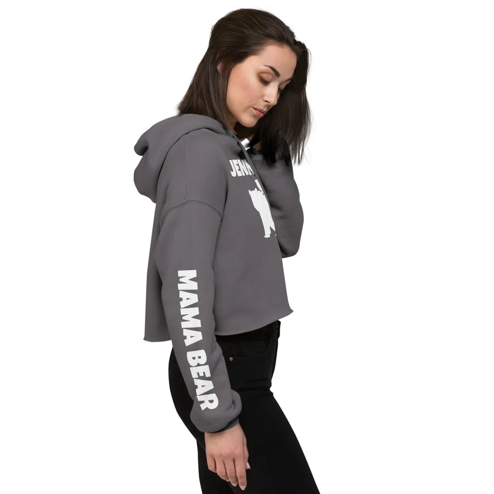 Custom Name Bold Mama Bear Personalized Women's Cropped Hoodie | Bella   Canvas 7502