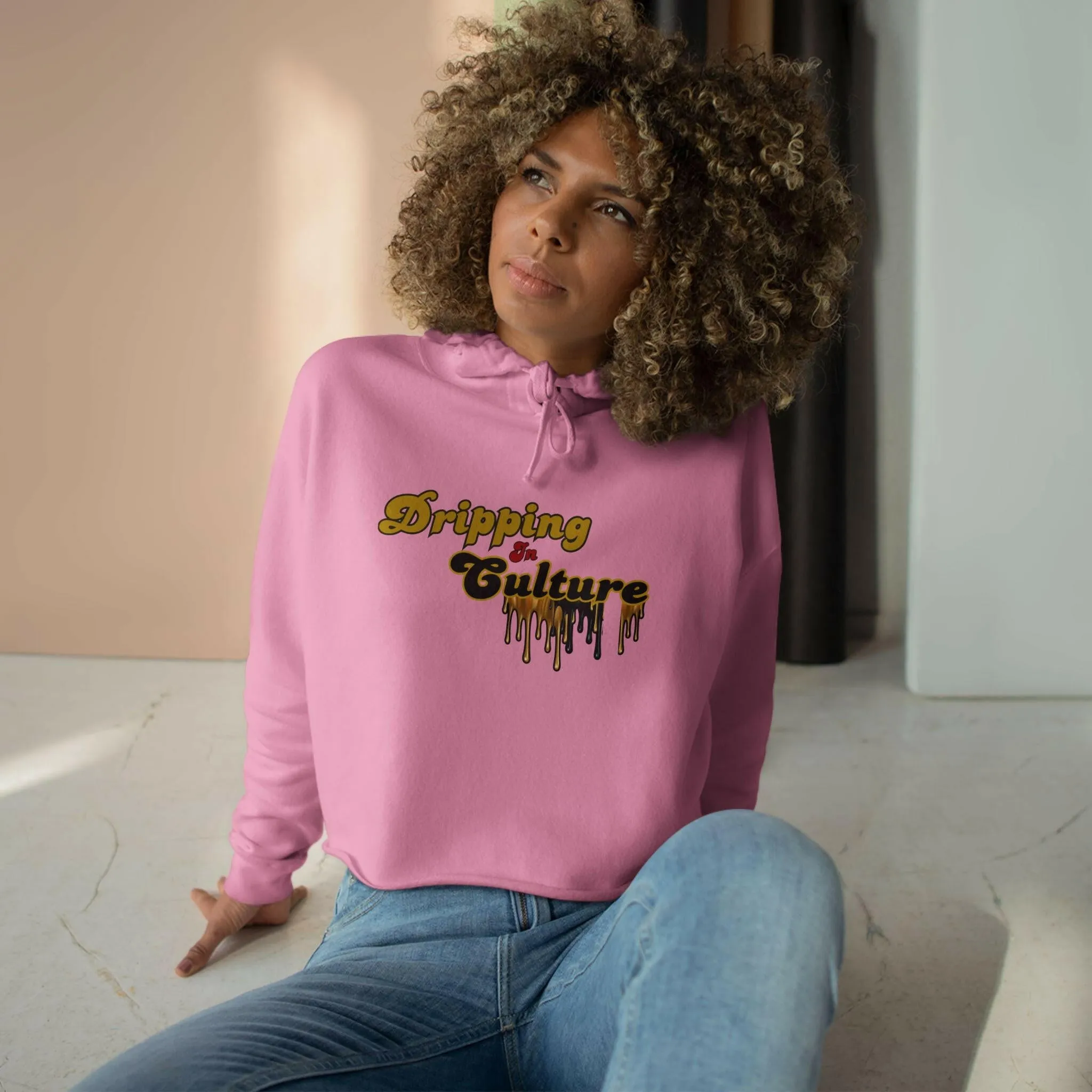'Dripping in Culture' Crop Hoodie