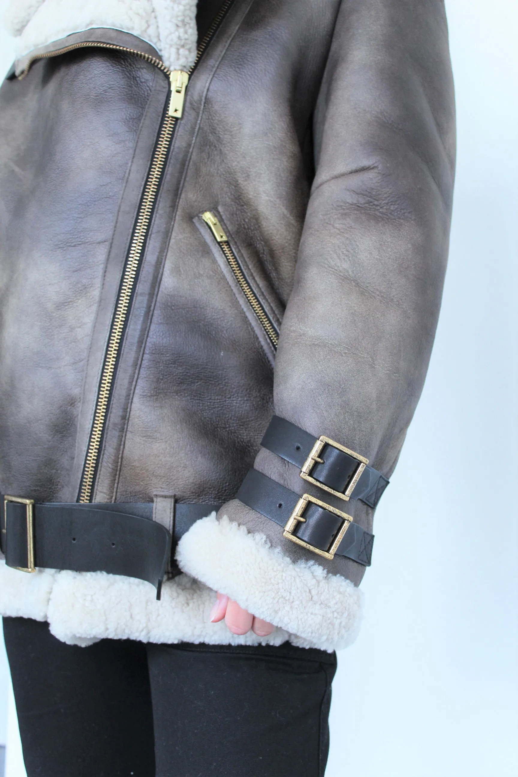 GG Shearling Jacket Chelsey in Grey