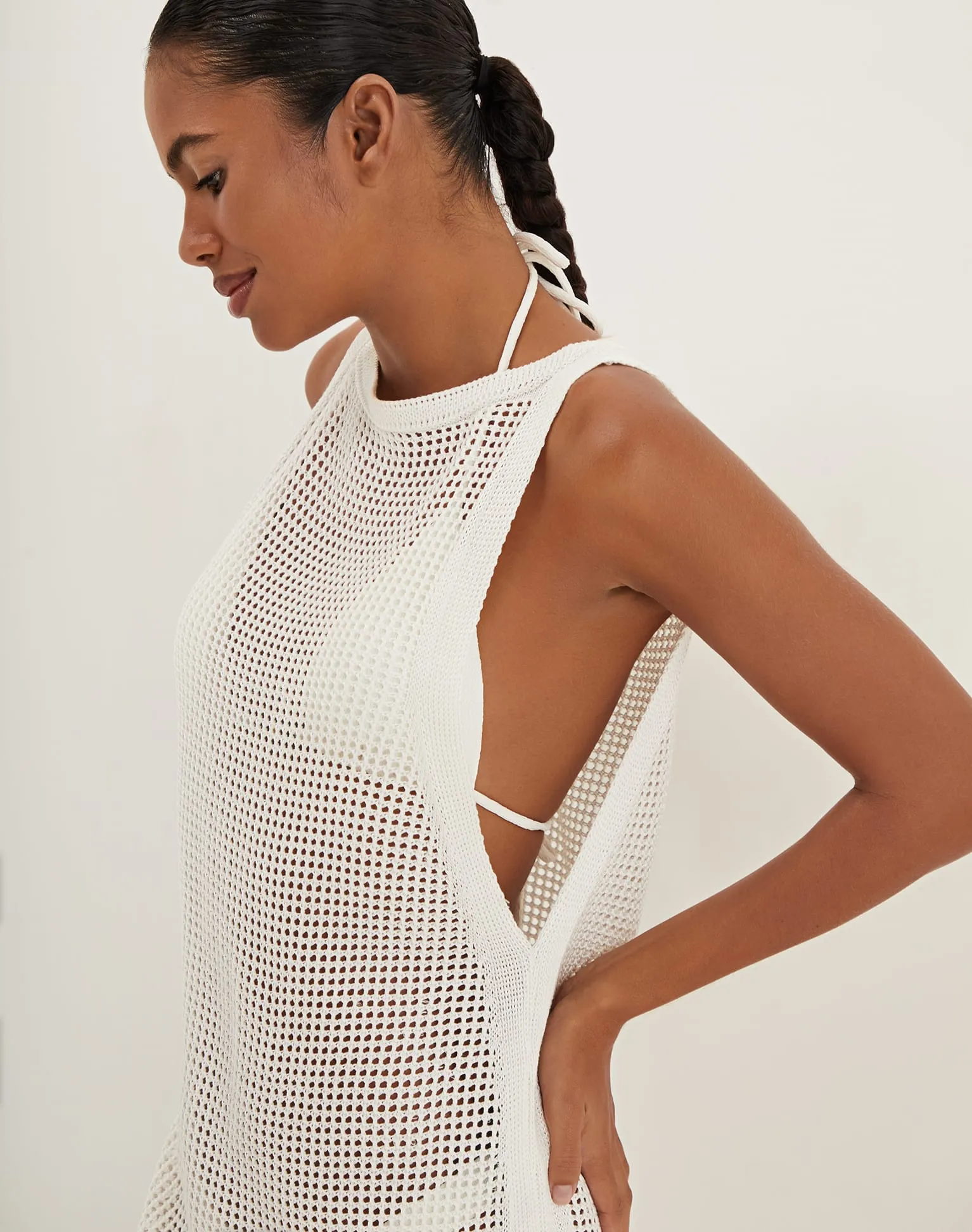 Knit Erika Short Cover Up - Off White