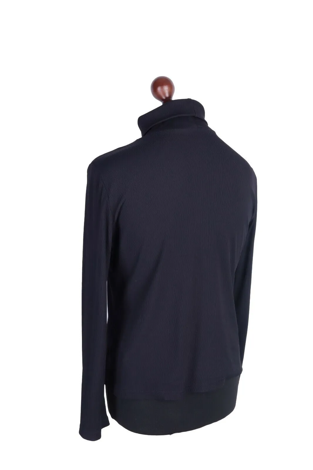 Men's CARLO COLUCCI Black Tactel Stretch Ribbed Turtleneck Pullover Size 46