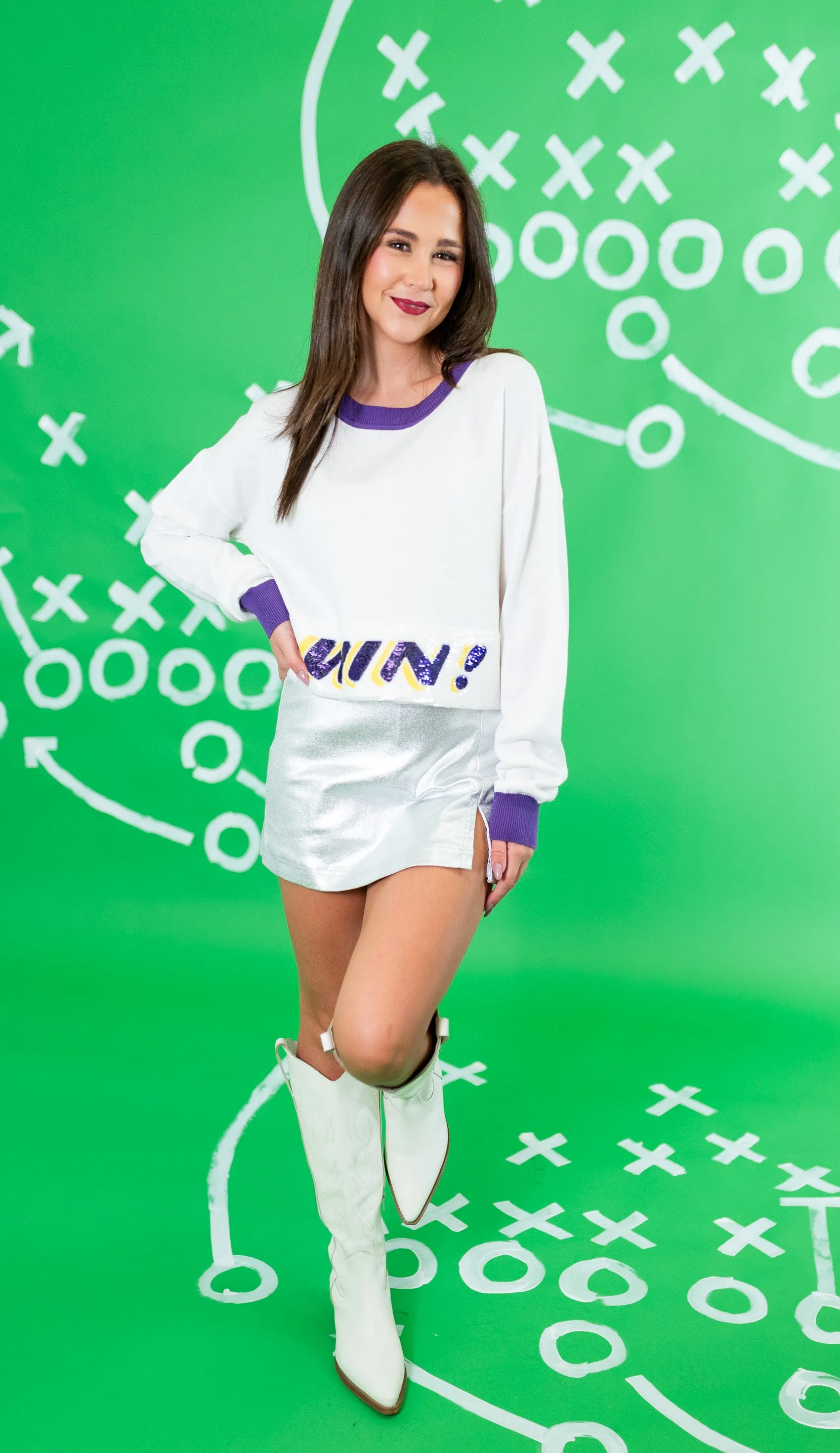 Sparkle City: Bedazzled WIN Crop Sweater